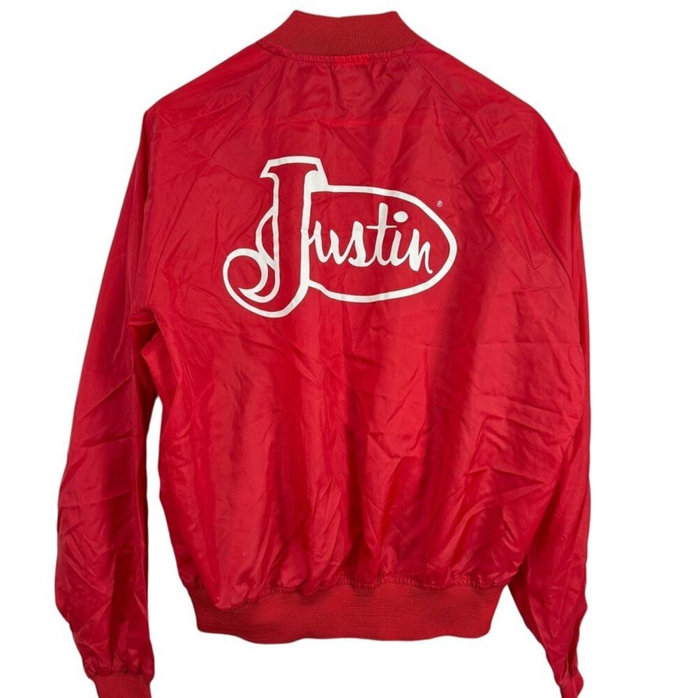 Chalk Line Justin Vintage Red Windbreaker Snap Up Jacket USA Made Mens sz L